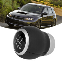6 Speed Gear Shift Knob for Subaru Manual Transmission Black Artificial Leather