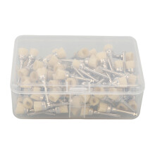 100pcs Flat Head Dental Polishing Brush Set Stainless Steel Teeth Cleaning Tools