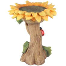 Sunflower Bird Bath Fountain with Resin Garden Bird Feeder Bowl, Decorative Outdoor Water Feature