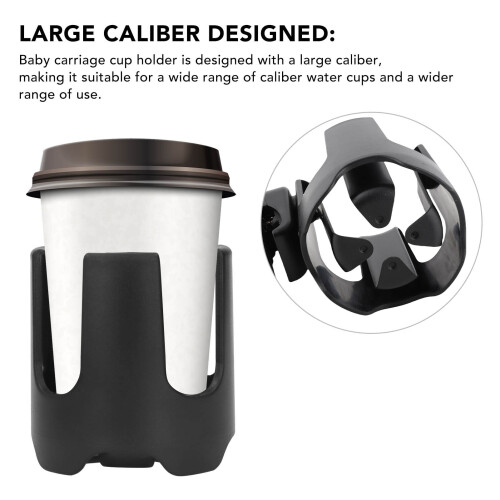 360 Rotation Stroller Cup Holder Large Caliber Adjustable Water Bottle Holder 2