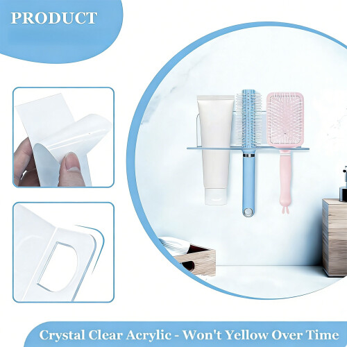 Pack of 2 Multipurpose Adhesive Mounted Shelf for Bathroom 1