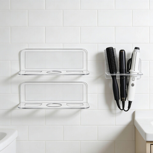 Pack of 2 Easy Install Stick On Bathroom Holder No Tools 2