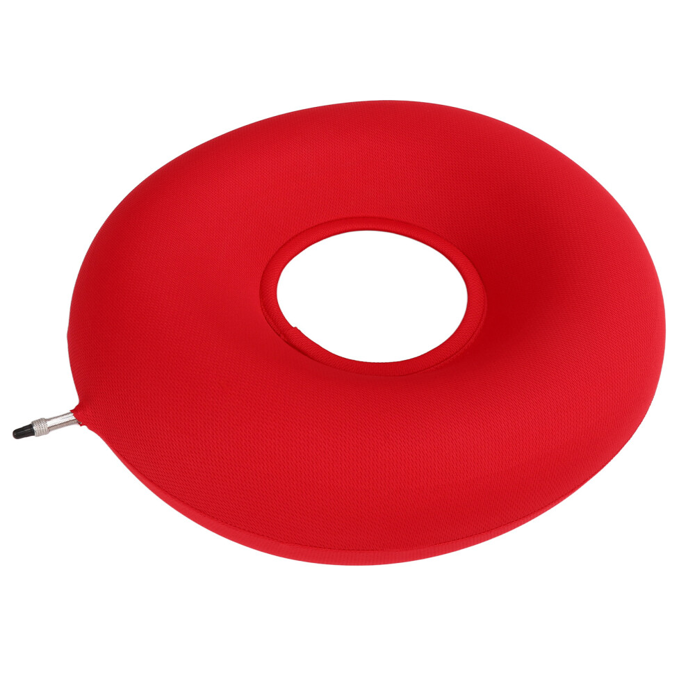 Red Inflatable Donut Cushion For Bed Sores, 40Cm, Elastic & Breathable