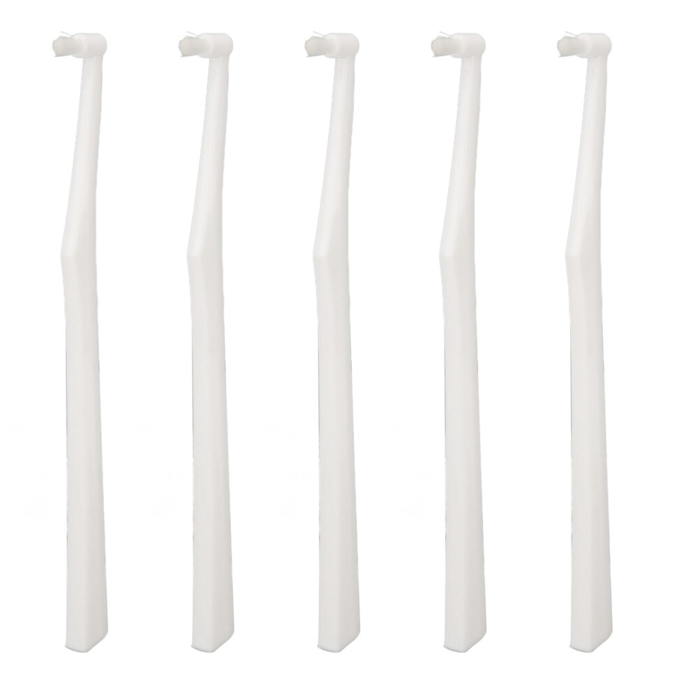 5PCS Soft Bristle Tuft Toothbrush for Orthodontic & Implant Care White