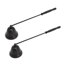 2 Stück schwarze Metallkerzenlöscher mit langem Griff & rutschfester Spitze
