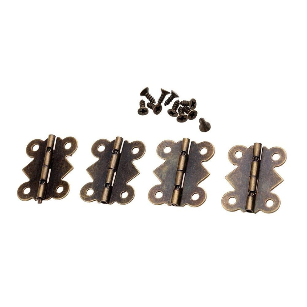 Cabinet Hinges Antique Bronze Finish 1 Inch Butt Hinges With Screws For Wooden Boxes And Doors 9092120387988