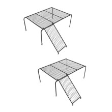 Chicken Coop Accessories Metal Platform with Ramp, Durable Iron Stand for Small Animal Cages