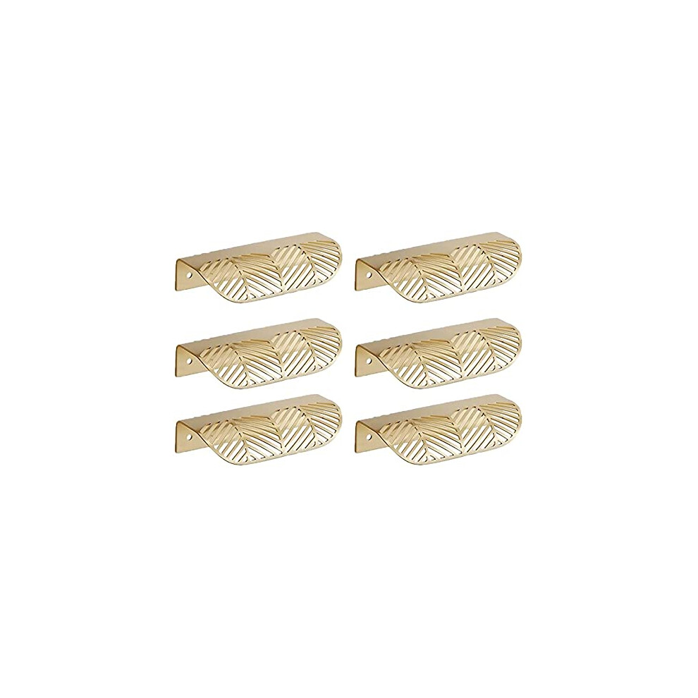 Solid Brass Gold Cabinet Handles 96Mm Pack Of 6, Ergonomic Grip, Corrosionresistant Drawer Pulls 9092120388206