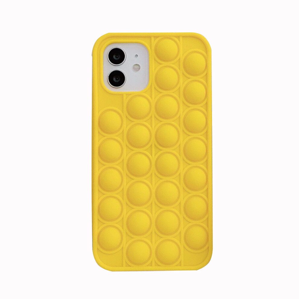Case For Iphone 11 Pro With Stress Relief Bubbles, Dual Purpose Fidget Phone Cover Yellow 9455672879453