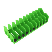 Pliers Organizer Rack with 10 Slots and NonSlip Rubber Base, Compact Tool Drawer Storage for 3' Shelves, Green