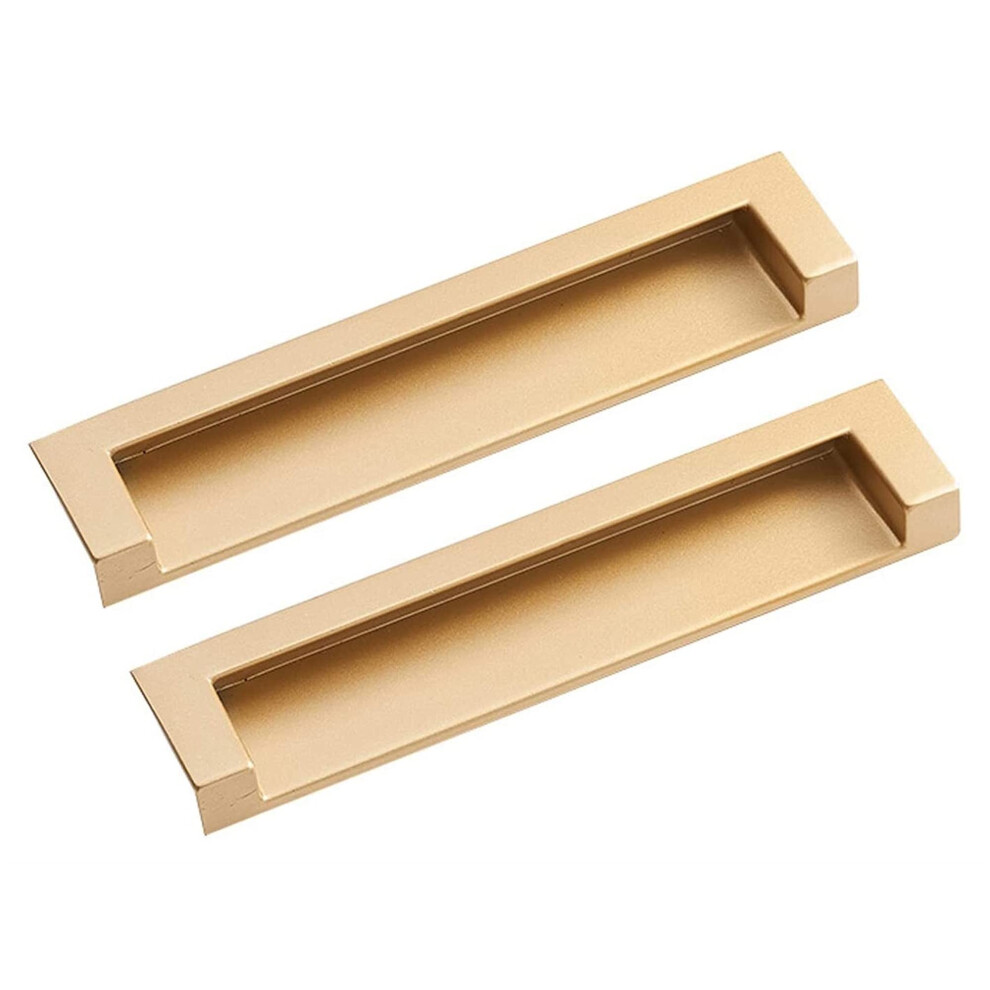 Recessed Door Handle 128Mm Zinc Alloy Sliding Door Handle Set With Matte Gold Finish For Cabinets 9092120388411