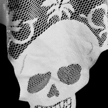 Weiße Skelett-Quadrat-Halloween-Mantel, Weicher lockerer Umhang, Party- und Bühnenrequisite