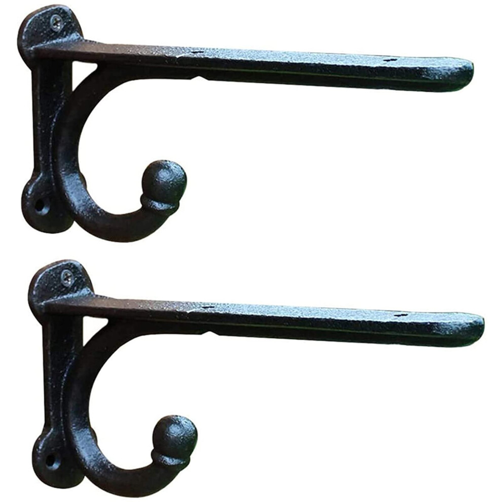 Heavy Duty Floating Shelf Bracket, Black Vintage Cast Iron Wall Mounted Right Angle Support, 2Pcs 9092120388664