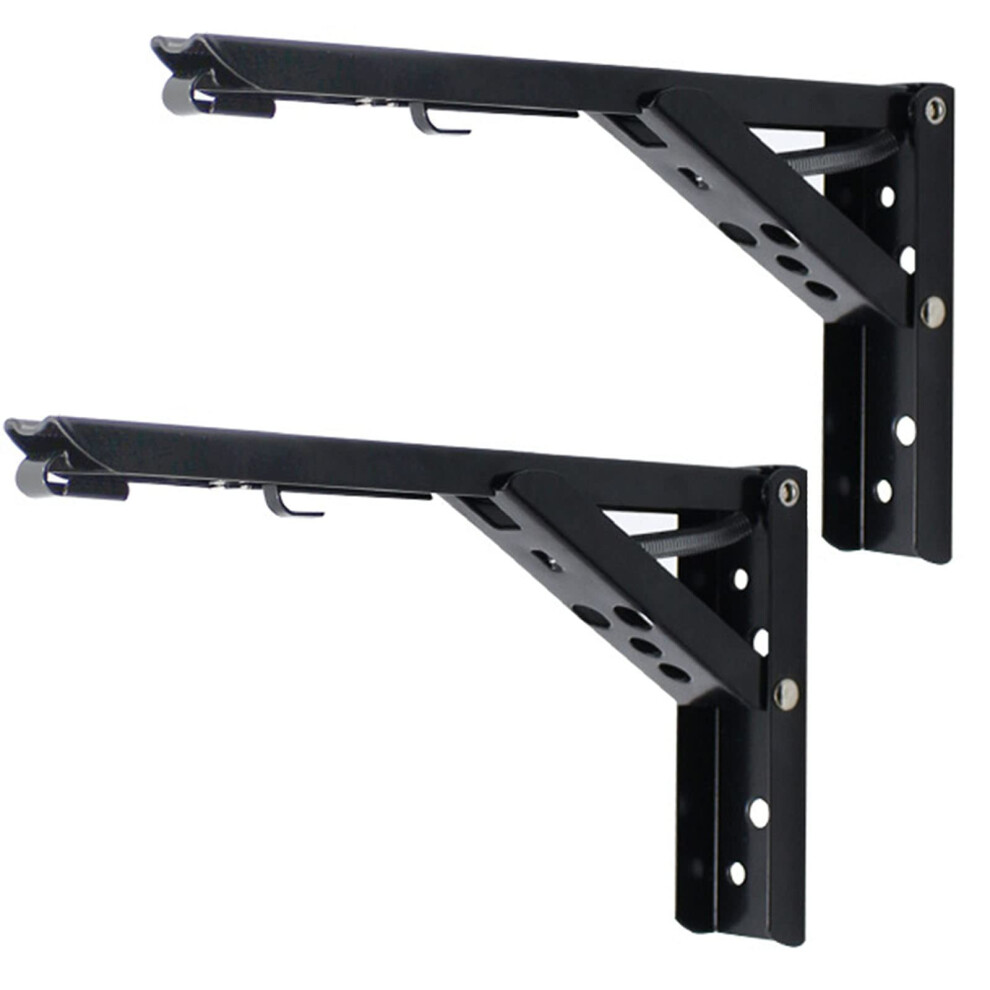 8 Inch Heavy Duty Folding Shelf Brackets Wall Mounted Foldable Spacesaving Triangle Support 9455672879781