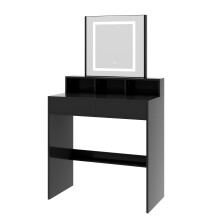Dressing Table Adjustable LED Mirror Vanity Table Make up Desk and Drawers Tulsa Black