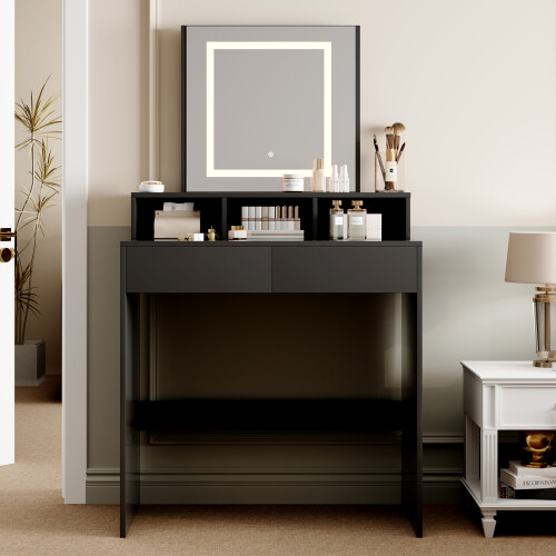 MCC Dressing Table Adjustable LED Mirror Vanity Table Make up Desk and Drawers  Tulsa Black 2
