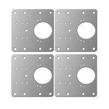 Cabinet Hinge Repair Plate Stainless Steel Silver 9x9 cm 4-Pack