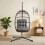 Rattan Hängesessel in Eiform - Schwarz 12