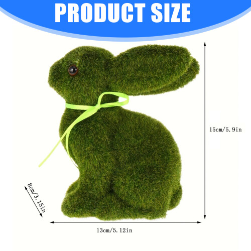 Realistic Grass Rabbit Ornament for Tabletop Mantel Shelves 2