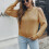 Kariertes Langarm-Ein-Schulter-Strickpullover für Damen, Größe M 6