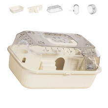 Travel Friendly Handheld Hamster Cage Double Layer Light-White