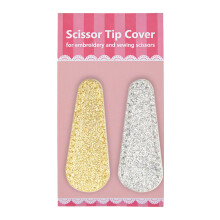 Genuine Leather Embroidery Scissor Protectors-golden silver