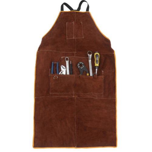 Leather Protective Smock For Barbecue And Welding With Multiple