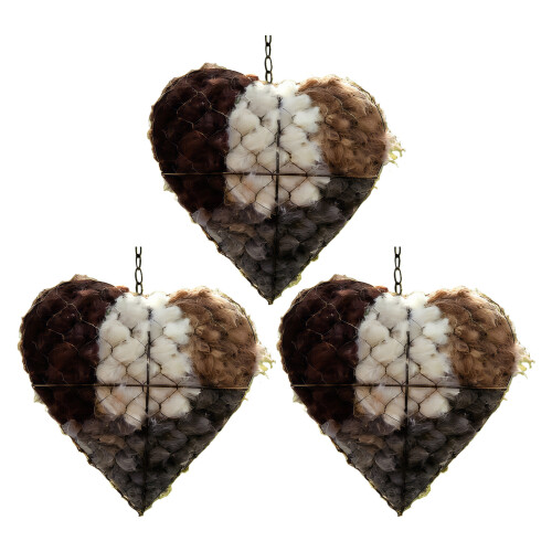 Iron Heart Shape Handmade Bird Nesting Heart Refillable-Style3