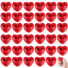 Mini Heart Stress Balls Bulk 25 Pack Red Squeeze Toys for Kids and Adults Valentines Party Favors