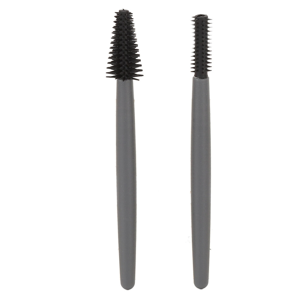 Grey Silicone Eyelash Brush Set Reusable Dustproof Container For Makeup