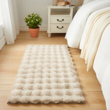 (80x150cm (2.7ft x 5ft), Beige) Bubble Rug Extra Large Rug Soft Shaggy Faux Fur Bubble Carpet Mat