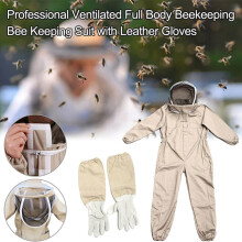 Beekeeping Suit with Gloves Coveralls 4XL Heavy Duty Yellow Bee Keeper Gear.