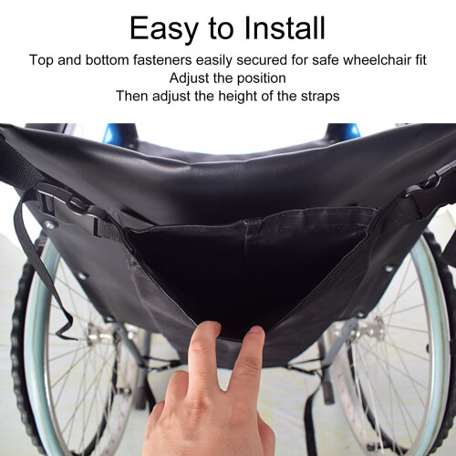 Adjustable Black Wheelchair Oxygen Tank Holder for 40-62cm Width 2