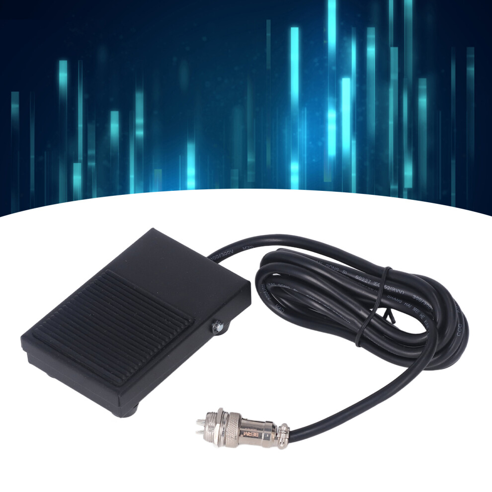 Alloy Foot Pedal Switch 2M Wire 10A 250V Self Reset Silver 9401390103950