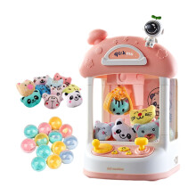 Pink Claw Machine Toy with Lights and Music, Stable Grip, Dual Power, Decorative Stickers