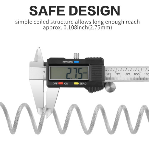 TSA Approved Luggage Lock 3 Digit Combination Security Cable for Travel Suitcases Backpacks White 2PCS 1