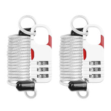 TSA Approved Luggage Lock 3 Digit Combination Security Cable for Travel Suitcases Backpacks White 2PCS