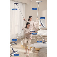 Lint Roller Pet Hair Remover with 130cm Adjustable Long Handle 2 in 1 Design and 7 Refills