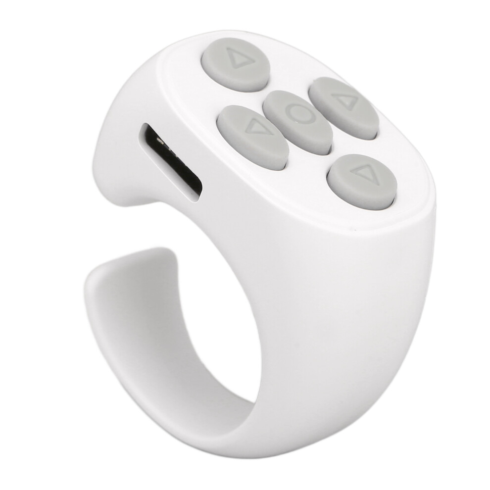 Wireless Bluetooth Remote Control Ring For Phones 50Mah 10M Range White 4981390104812