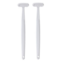 2pcs Wide Head Tongue Scraper for Adults with Cleaning Brush Ergonomic Grip Reusable Design