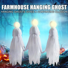 Halloween Hexen- und Zauberer-Dekorationsset mit 7-Farben-LED-Beleuchtung, 1,2 m & 1,7 m