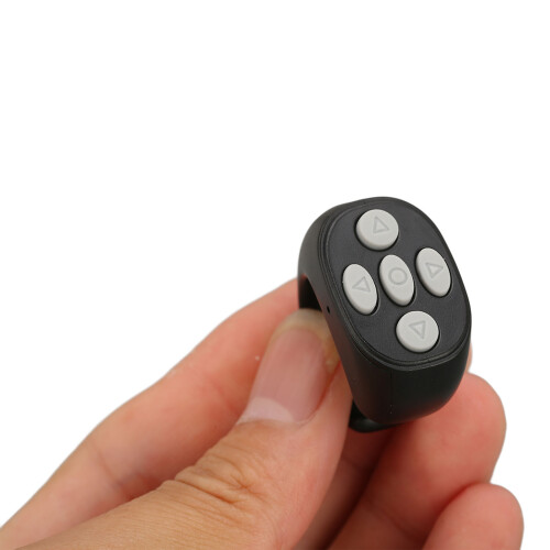 Bluetooth 5.3 Smart Ring Controller Wireless Remote for TikTok & Books Black