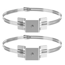 Pole Mounting Bracket Adjustable Stainless Steel Sign Holder NoDrill Clamp for Round Poles