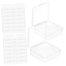 50pcs Clear Storage Box with Secure Snap Lids for Jewelry Beads and Craft Supplies