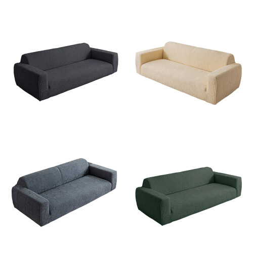 Stretchable Sofa Slipcover For 2 Seat Couch-Light Grey 2