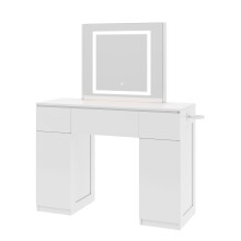 Large Dressing Table Adjustable LED Mirror Vanity Table Make up Desk and Drawers Toronto White