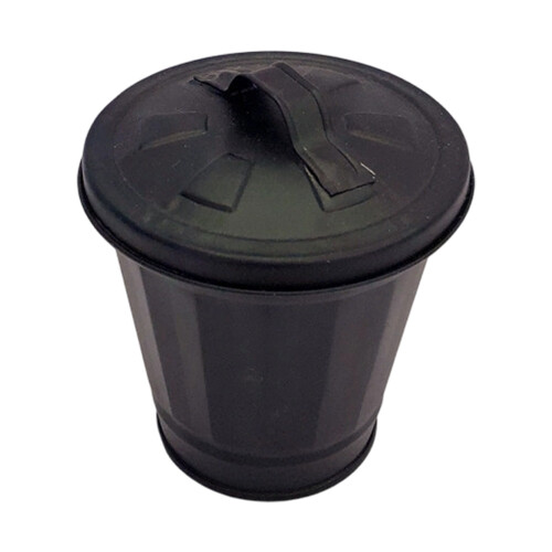 Mini Trash Bin Metal Build Convenient For Daily Needs-Black