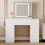 MCC Large Dressing Table Adjustable LED Mirror Vanity Table Make up Desk and Drawers  Toronto White 3