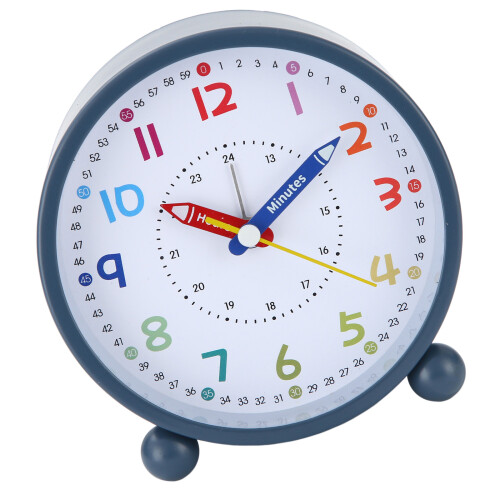 Quiet Alarm Clock For Kids With Large Display Easy To-Deep Blue
