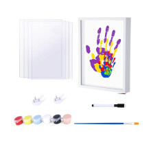 Family Handprint Set DIY Colorful Craft 4 Sheets Acrylic-White